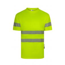 T-shirt poliéster reciclado manga curta faixas refletoras segmentadas